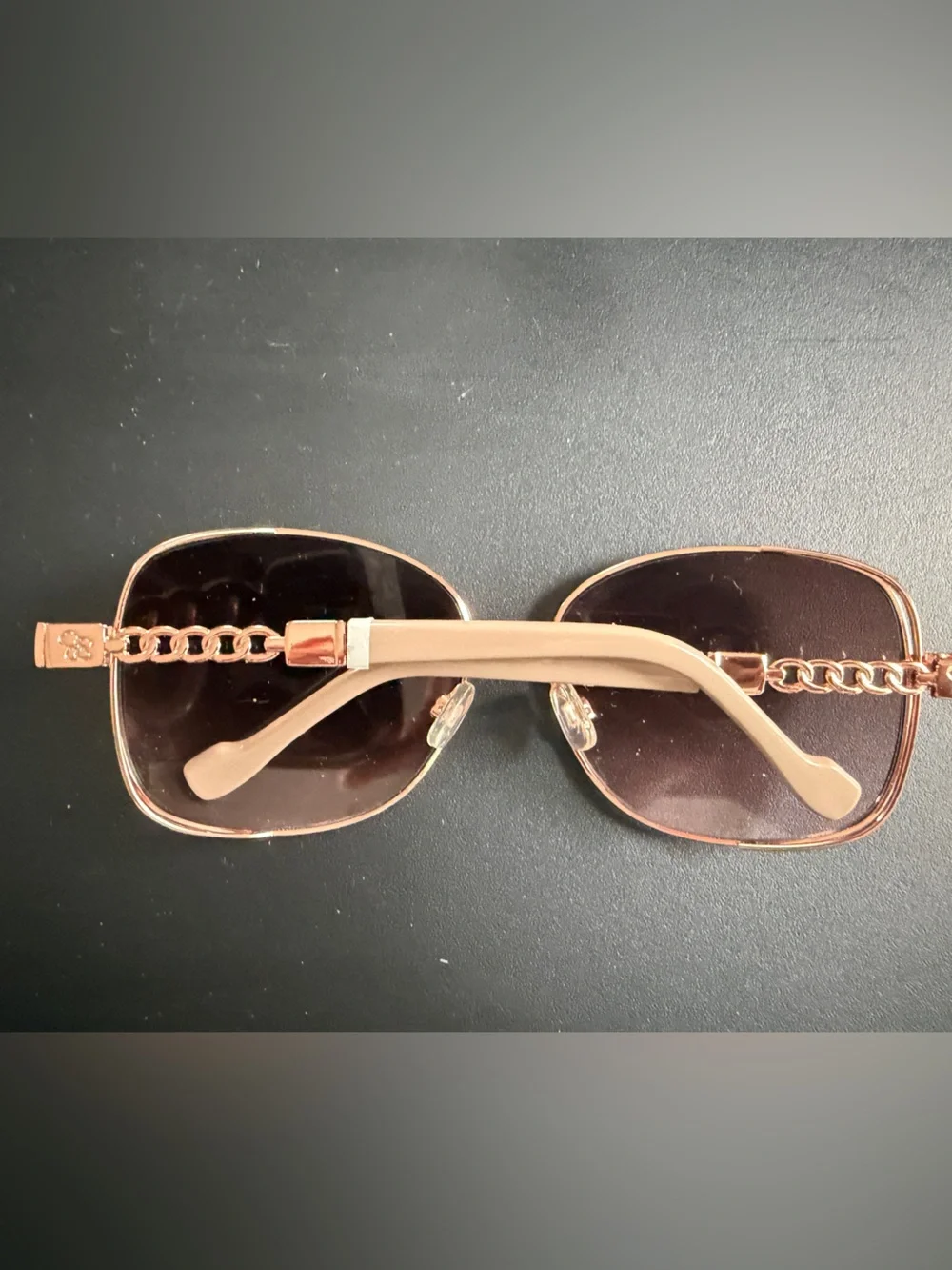 Jessica Simpson Women's Pink-Tinted Rose Gold Aviator Sunglasses Shades NWOT